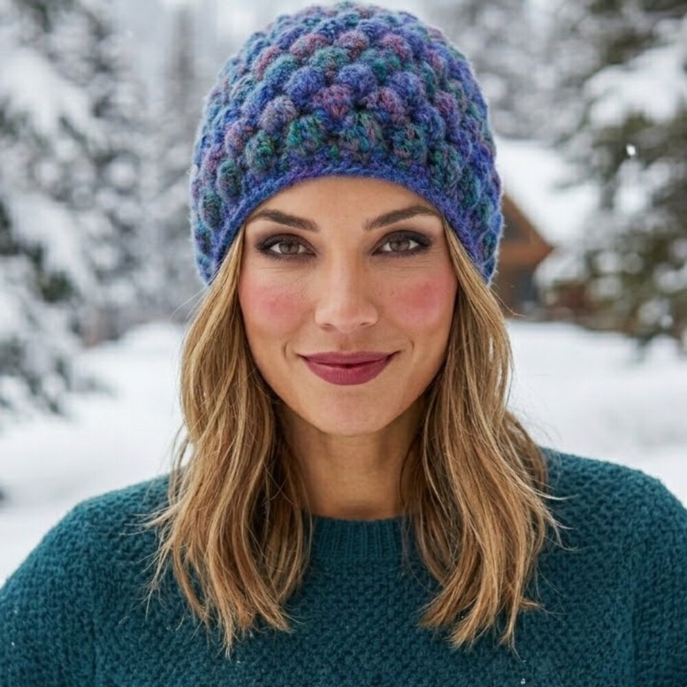 Purple Crochet Beanie - Extra Thick